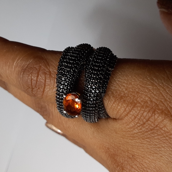 925 Genuine Madeira Citrine and Natural Black Spinel. PRICE IS FIRM. - Picture 14 of 16